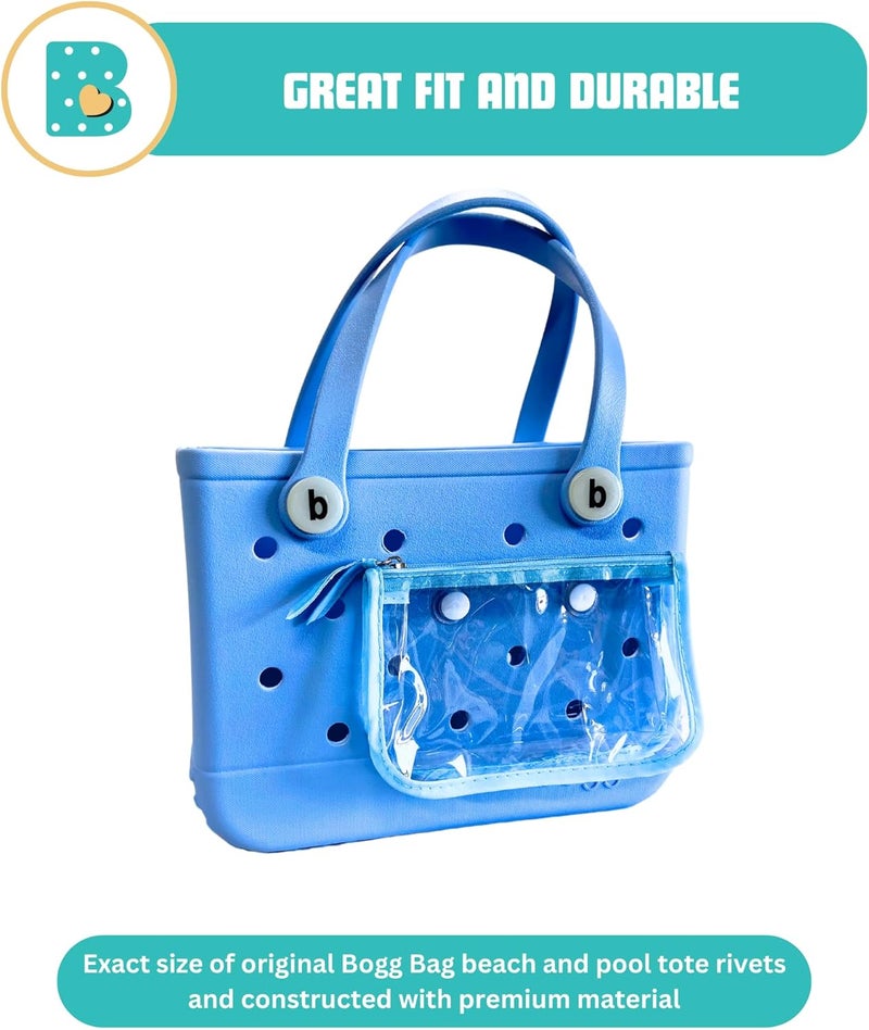Bag Beans 2-Pack Insert Replacement Rivets for Clear Zipper Pouch. Compatible with Bogg Bag and Most Beach Tote Clear Inserts. Fix Your Beach Bag Insert Quickly and Easily - Image 4